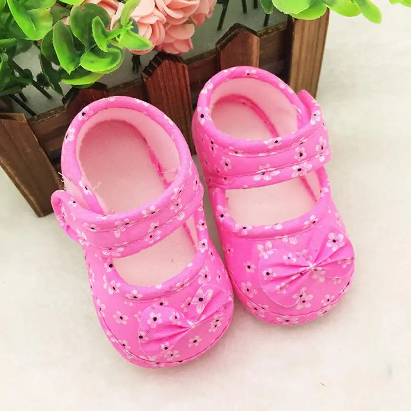 LONSANT обувь для малышей; коллекция года; детская Тканевая обувь с принтом в виде банта; милая обувь для новорожденных; обувь для первых шагов; Прямая поставка; - Цвет: Розовый