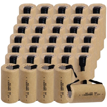 

35 pcs SC battery 4.25cm*2.2cm 1300mah 1.2V NICD SUBC batteries real capacity for power tools for BOSCH for DEWALT for CASALS