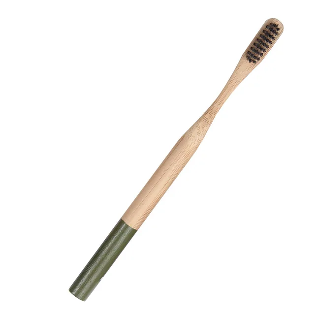 Новая 1 шт. зубная щетка из натурального бамбука бамбуковая зубная щетка из древесного угля низкоуглеродная бамбуковая нейлоновая деревянная ручка зубная щетка портативная щетка - Цвет: Black handle
