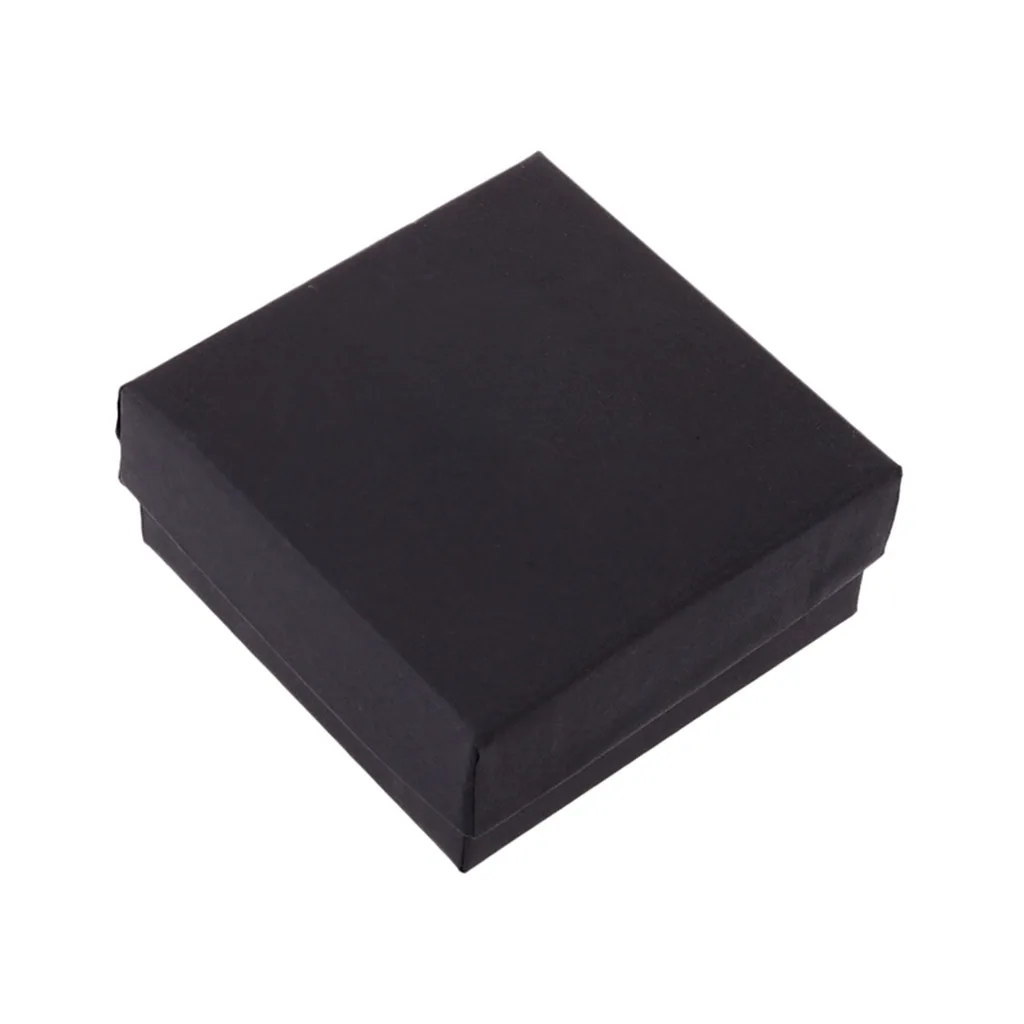 Классические простые черные бумажные коробочки серьги коробка Ювелирная для браслета дамские ювелирные изделия подарок