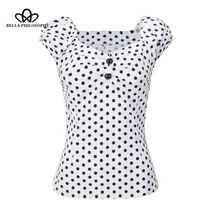 Женская футболка Bella Philosophy, белая повседневная футболка в черный горошек с короткими рукавами, для ношения летом