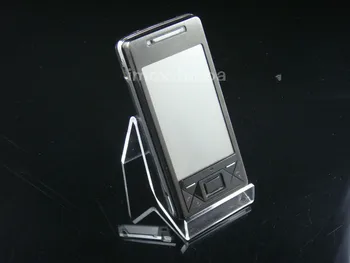 

Simple Clear Acrylic cell phone MP3/4 display stand holder rack 50PCS Free Shipping