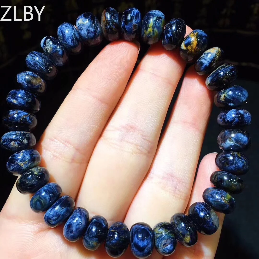 

B11205 Natural Crystal Namibia Pietersite 10.3x6.4mm Blue Red Beads Stone Round Bead Bracelets Man Women