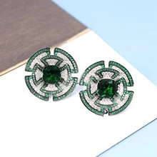 Дизайнерские Модные ювелирные изделия из меди 3A кубического циркония вечерние серьги