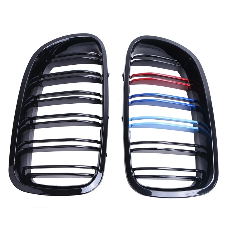 

Dual ABS Twin Slats Front Grille Grill For BMW F10 F11 F18 2011- 2016 5 Series 520i 528i 535i 550i in Three Color M Look #9244
