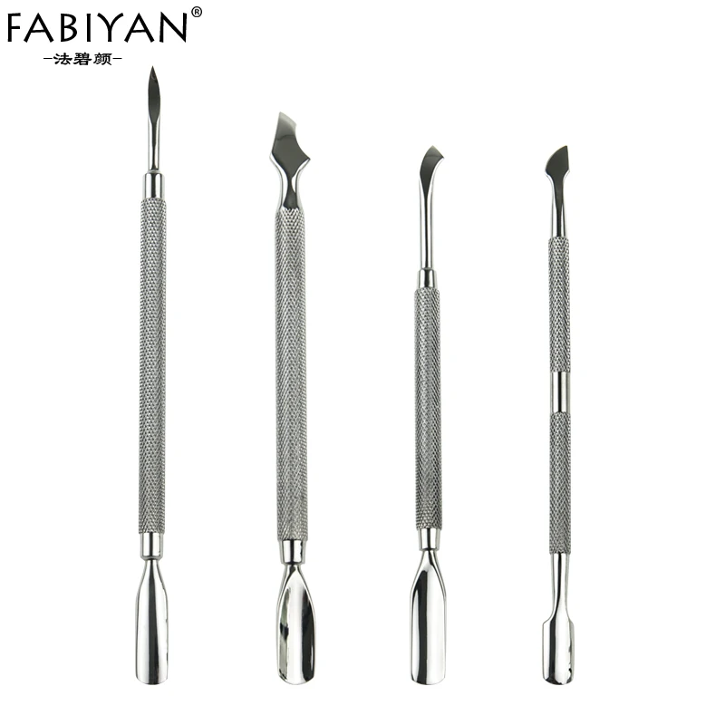 

4 Styles Dual-ended Nail Art Stainless Steel Finger Cuticle Dead Skin Pusher Spoon Remover Acrylic Manicure Pedicure Care Tools