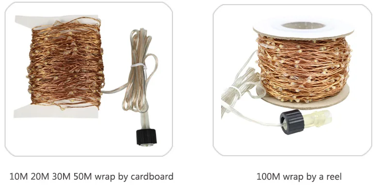 Светодиодный уличный светильник из медной проволоки 30 м 50 м 100 м светодиодный уличный Рождественский Сказочный светильник s украшение Рождественский Звездный светильник+ адаптер