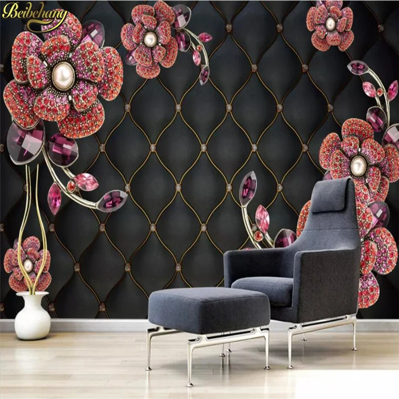 

New style abstract 3D murals TV background wallpaper murals non-woven cartoon underwater flower wallpaper papel de parede