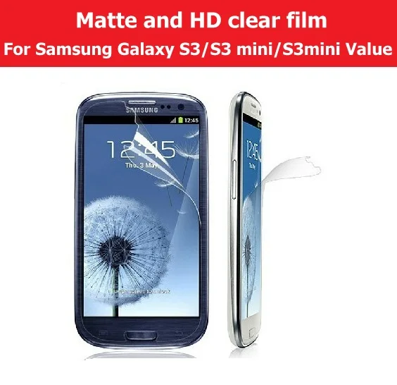 Антибликовая матовая пленка для Samsung Galaxy S3 I9300 S3mini I8190 Mini Value I8200 HD прозрачная