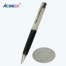 ACMECN превосходная блестящая австрийская Хрустальная ручка черная Поворотная Акция Подарки Известный бренд алмазные декоративные шариковые ручки серебряные вставки