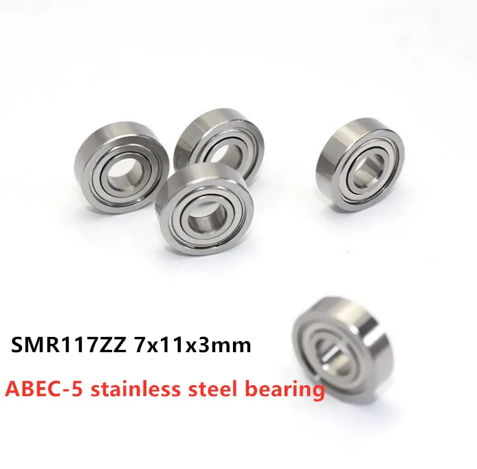 

50pcs/lot ABEC-5 SMR117ZZ 7x11x3 stainless steel miniature ball bearing SMR117 -2Z 7*11*3mm