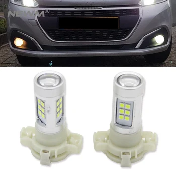 

White PSX24W 3030 LED DRL Car Fog Light Bulb For Subaru Impreza VW Polo Golf 4 5 Tiguan Routan Ram Dakota for Toyota Corolla