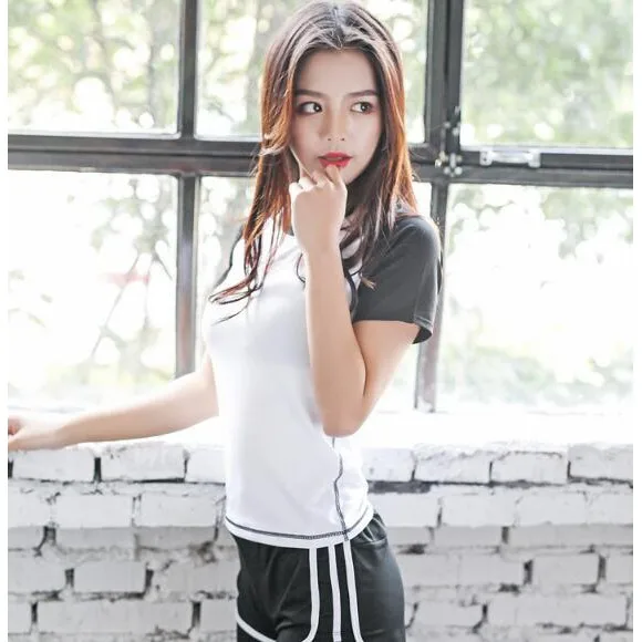 profession sportwear Plus size Female sport fitness T shirt yoga running workout Top