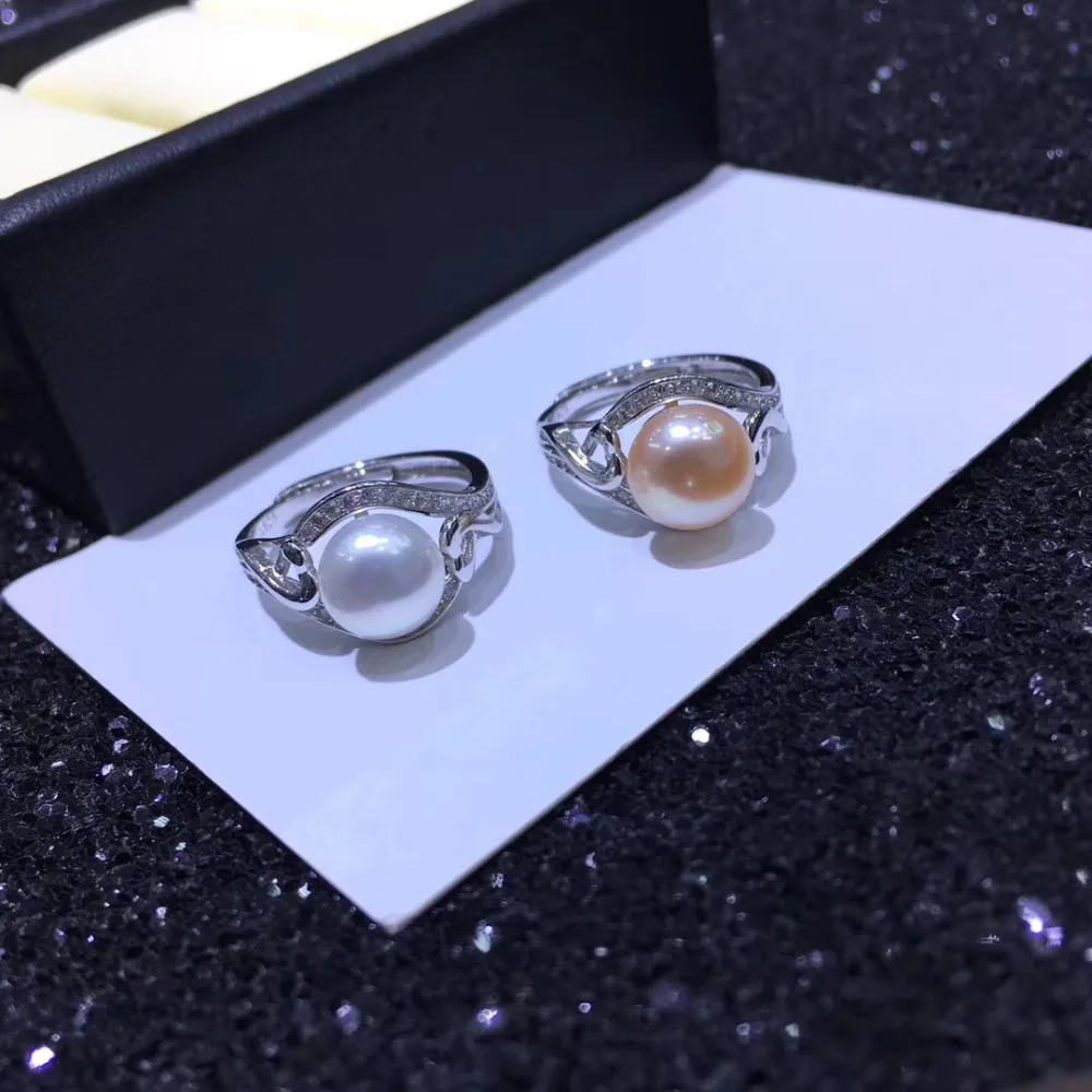 YIKALAISI ювелирное изделие из стерлингового серебра 925 пробы Ювелирное кольцо с жемчугом для женщин Мода натуральный 8-9 мм пресноводный жемчуг