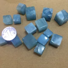 100 г натуральный синий Аквамарин куб галтованный Камень Кристалл Рок Кварц Драгоценный Камень образец минерала