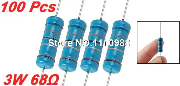 100x осевые свинцово-Металлические пленочные резисторы 3 Вт, 68 Ом ...