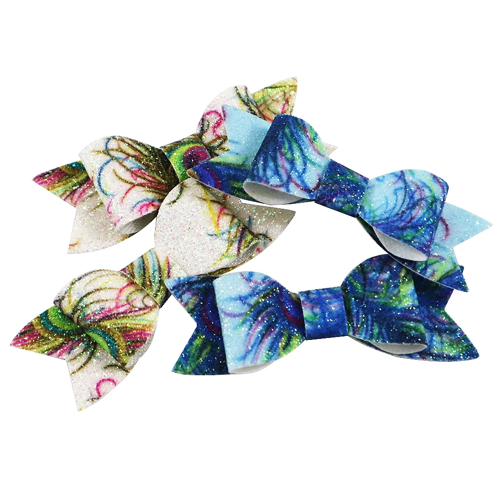 David Angie Glitter Sequin Synthetic Leather Bow Knot Diy
