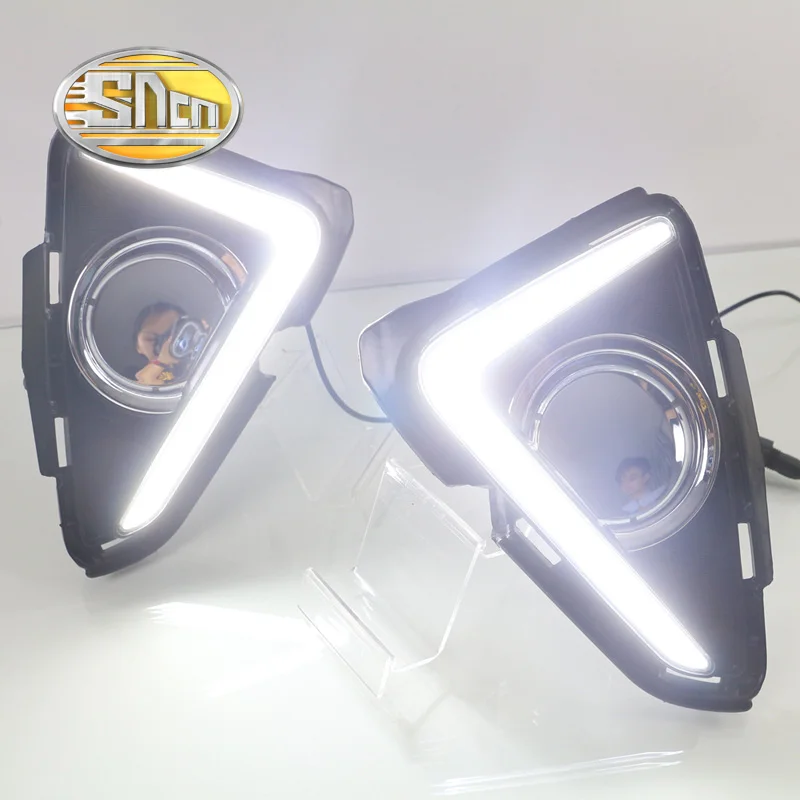 SNCN 2 шт. светодиодный светильник дневного света для Toyota RAV4 автомобильные аксессуары Водонепроницаемый ABS 12 В DRL противотуманная фара украшение