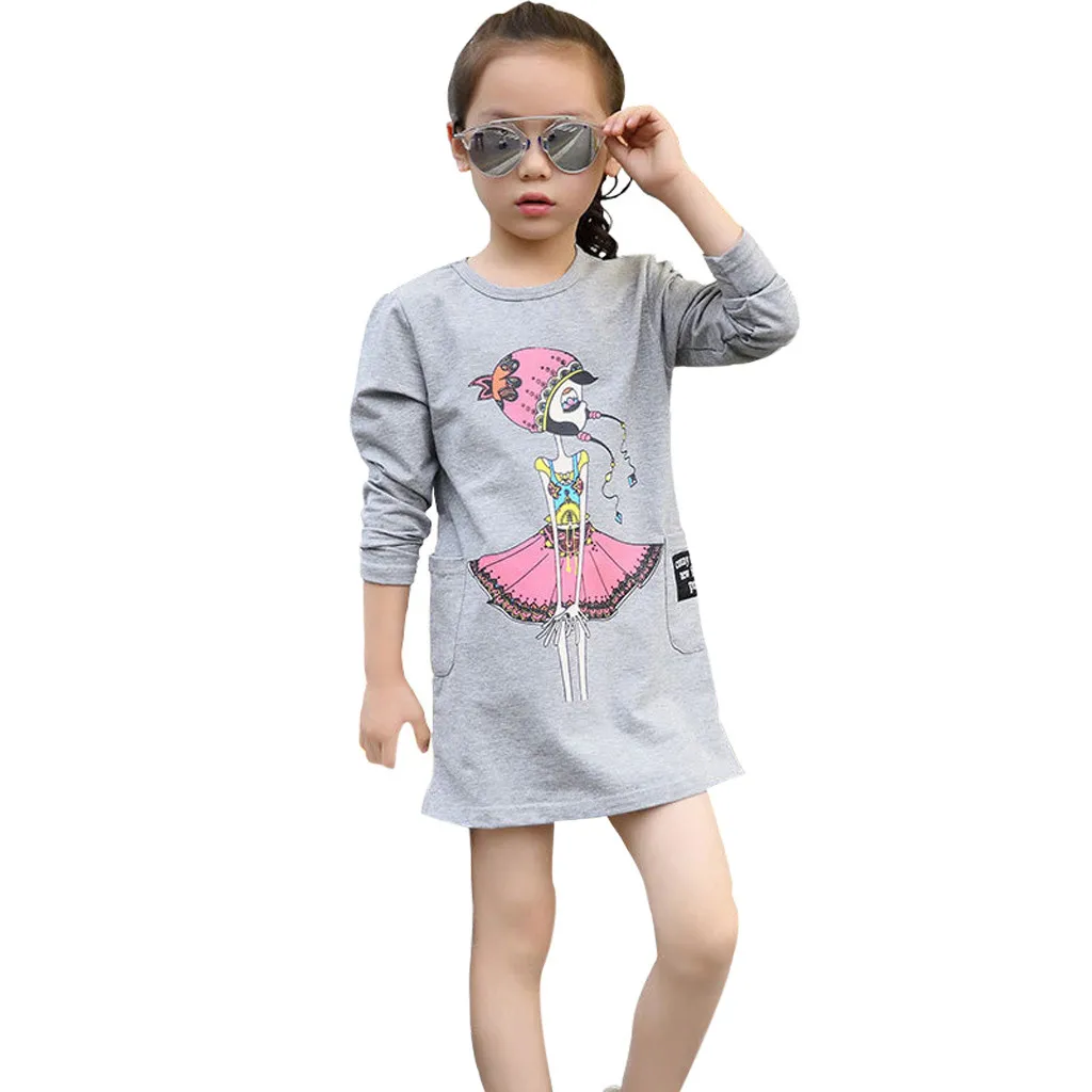 

Girls Dress Vestidos Teenage Autumn Party Dress For Girls 2019 Winter Long Sleeve Cartoon Kids Dress 6 8 10 12 Years 18Dec25