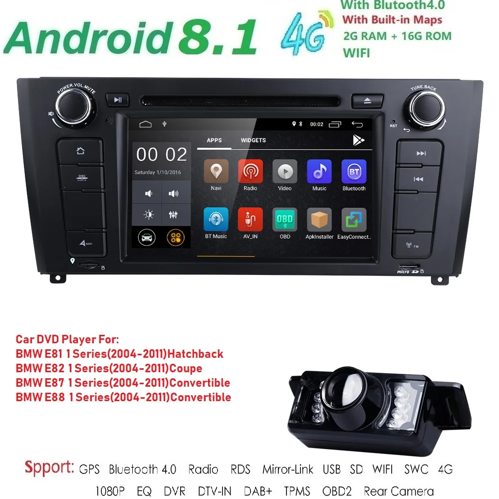 

1 Din Android 8.1 GPS Car DVD Player For BMW 1 Serie E87 E81 E82 E88 I202004 2005 2006 2007 2008 2009 20102011 screen Navigation