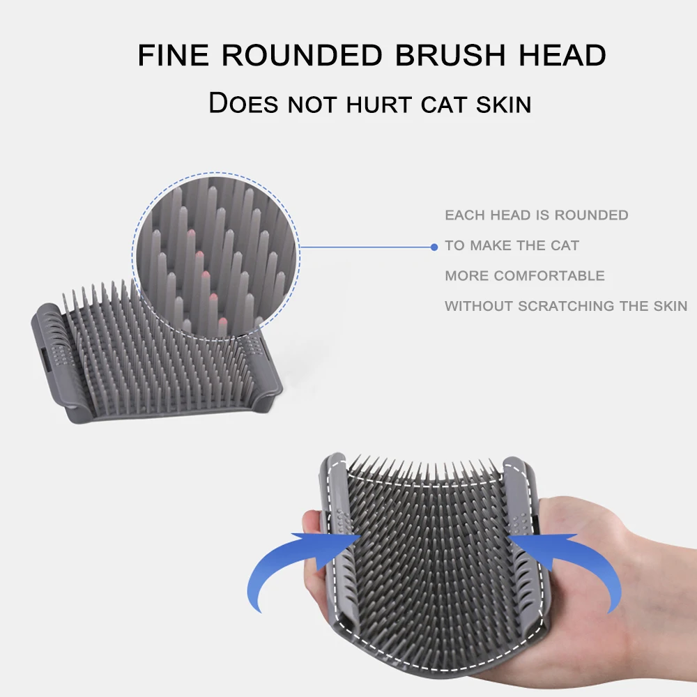 Cat Self Groomer Brush Cat Wall Corner Brush with Catnip to Shedding Fur and Massage Device
