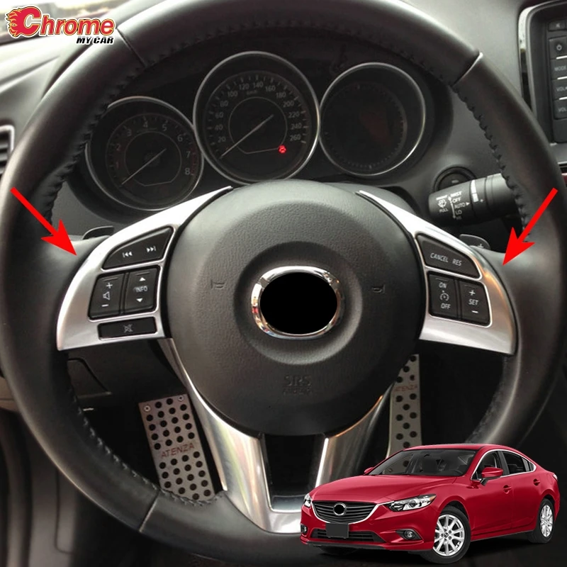 Хромированная панель на руль для Mazda 6 Atenza GJ 2013 2014 2015 2016 переключатель отделка