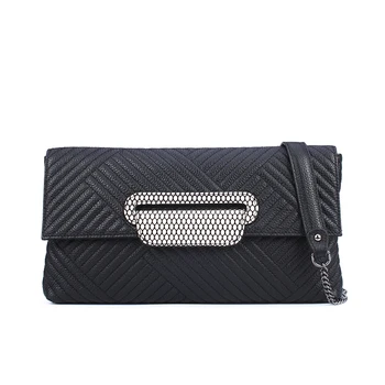 

Brand Women's Genuine leather Shoulder Bags Quilted Cow Leather Clutches for Female