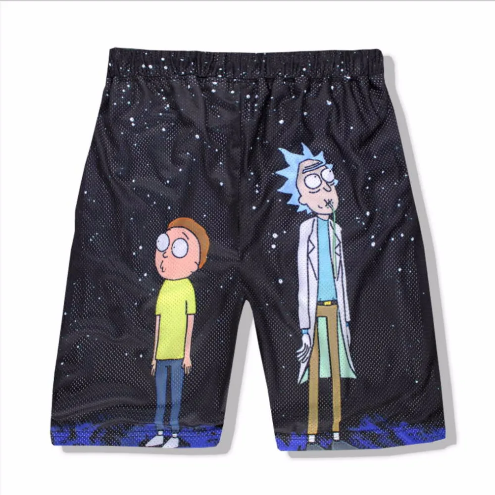 عارضة للجنسين ريك و morty 3d الطباعة عارضة السراويل تنفس الصيف الكرتون الطباعة الرجال كمال الأجسام السراويل القصيرة