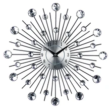 Новое поступление винтажные металлические настенные часы с бриллиантами большие настенные часы Современный абстрактный дизайн домашний декор подарки