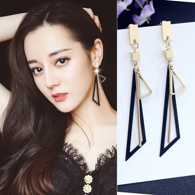 

2019 Fashion Korean Long Earrings For Women's Drop Boho Geometric Statement Jewelry Female Big Dangle Earings Hanging Beautiful