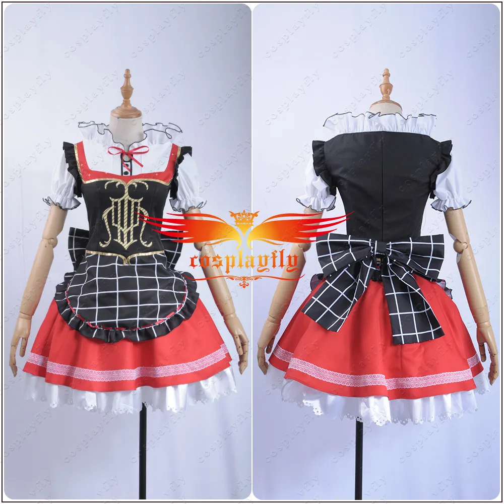 x_01 Game LoveLive!Sunshine!! Aqours Bremen Band Kunikida Hanamaru Cosplay Costume Women Short Sleeve Dress Apron Stockings Hairpin  (1)