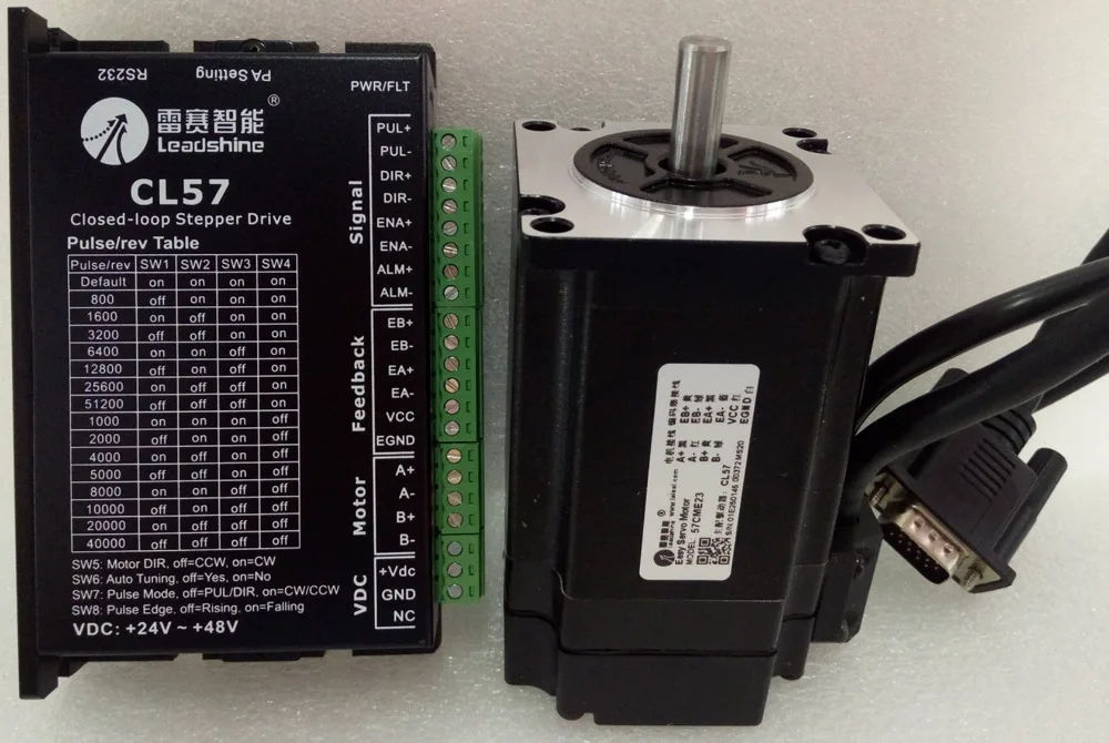 Оригинальный Leadshine Nema23 2 фазы замкнутый цикл шаговый Серводвигатель комплект CL57