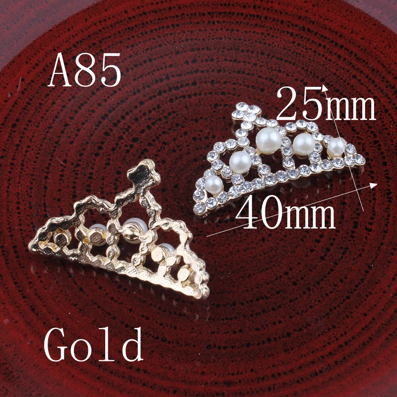 A85 120 шт. Винтаж Корона/мышь металлическими стразами Пуговицы Bling сплава Flatback Цветочный центр Crystal Пуговицы для Аксессуары для волос - Цвет: A85
