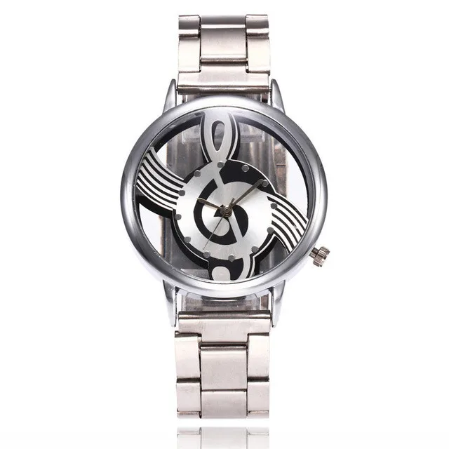 2018 Новый Элитный бренд Мода и Повседневное нот обозначения часы Нержавеющая сталь наручные часы для Для мужчин и Для Женщин серебряные