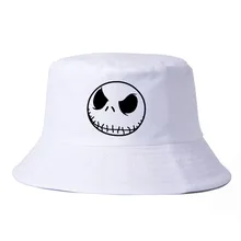 Ночь перед Рождеством Джек Скеллингтон череп хлопковая Панама harajuku поп шляпа рыбака Досуг Панама Шляпы для рыбалки