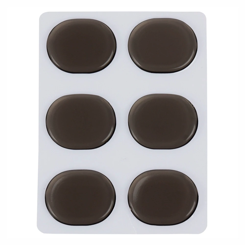 Coffee color 6 шт./компл. малый барабан Mute Pad барабанный демпфер гелевые подушечки малый барабан глушитель звука прозрачный ударный инструмент Аксессуары - Цвет: Coffee color