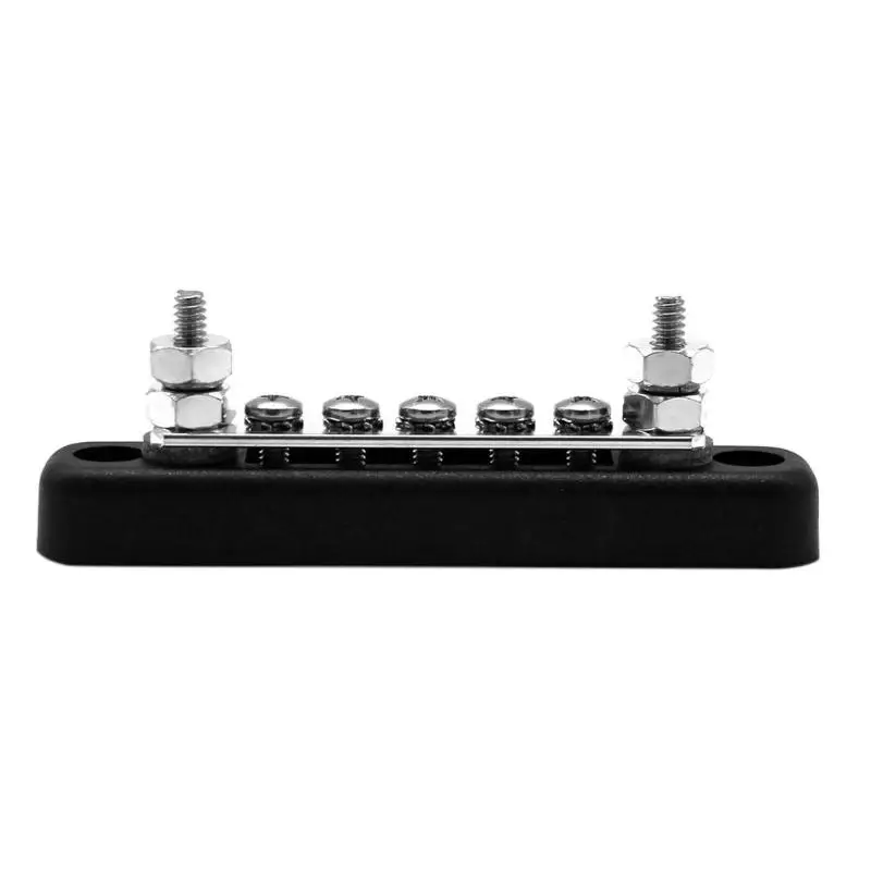 VODOOL 100Amp 7-точка сборных шин Мощность распределительный блок с 5 винтов+ 2 шпильки для грузовика RV корабль 108x24x38 мм противопожарные