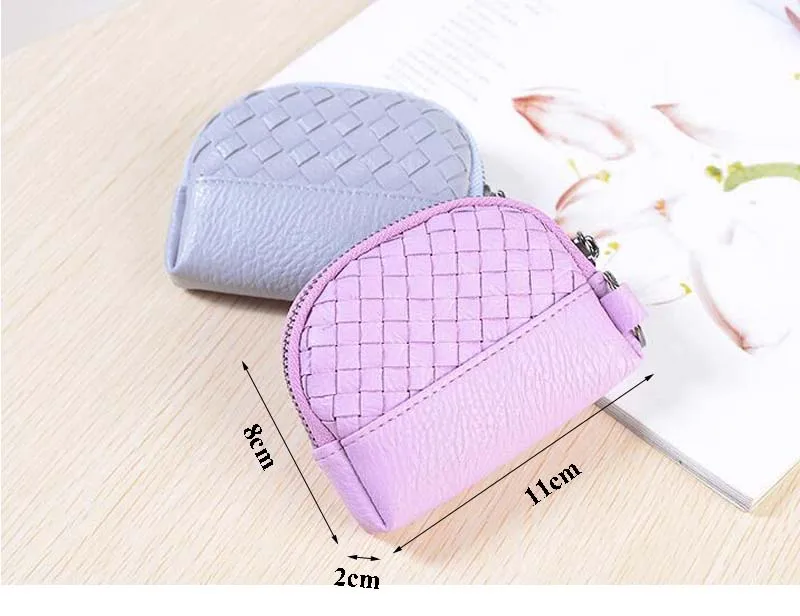 KVNIO Trend Chic тканые портмоне Дамские туфли из pu искусственной кожи держатель небольшой бумажник Zip-портмоне 6 видов цветов мини Вязание клатч для Для женщин