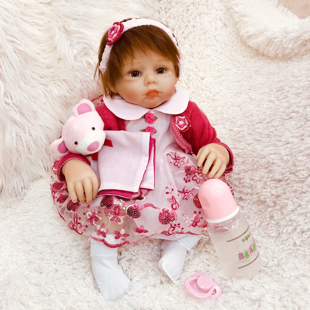 OtardDolls 20 дюймов кукла новорожденного ребенка мягкие виниловые силиконовые реалистичные куклы reborn baby платье принцессы игрушка для детей подарок на день рождения