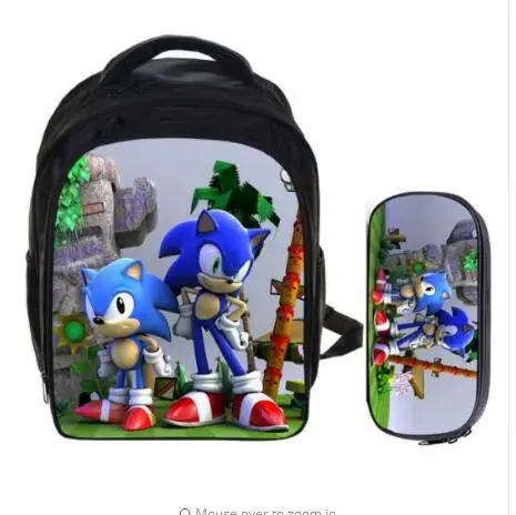 13 дюймов, школьные рюкзаки Super Mario Bros Sonic Boom the Hedgehog для мальчиков, Детский рюкзак, детский мультяшный Рюкзак Mochila, сумка-карандаш, наборы