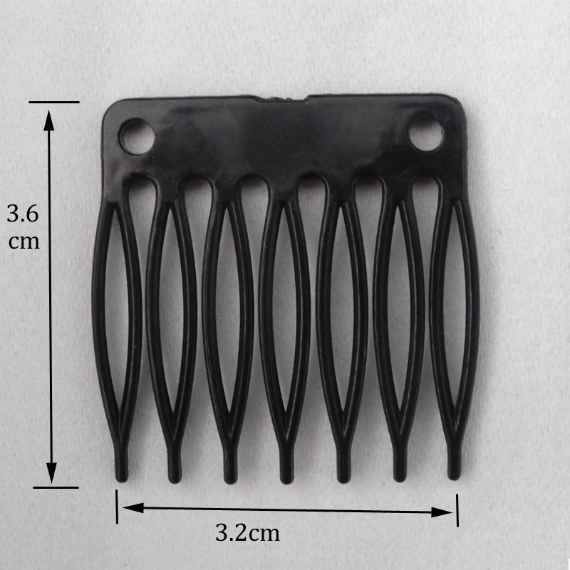 50 шт./лот Аксессуары для париков, пластиковые расчески и зажимы для париков, черные цветные расчески для изготовления париков