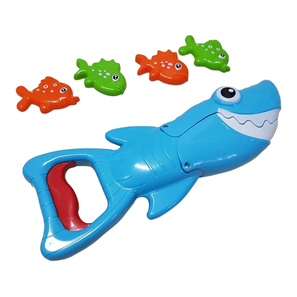 Grabber Cute Animal Bath Toy for Boys and Girls Water Toy Blue Fish with Teeth with 4 Toy Fishe Kids Beach Bath Toys z713 - Цвет: Светло-зеленый