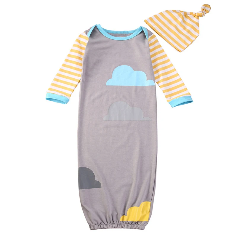 Хлопковые комплекты одежды для малышей цельнокроеное Пеленальное Одеяло с