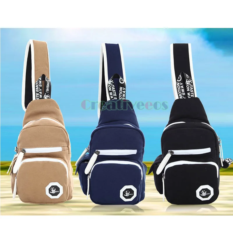 Men's Canvas Motorcycle Travel Riding Messenger Shoulder Sling Chest