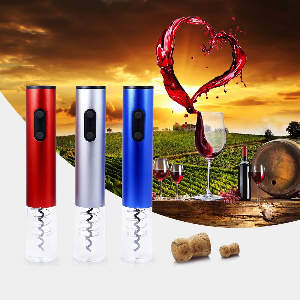 

Hot Electric Wine Opener Electric Automatic Wine Bottle Opener Automatic Corkscrew With Foil Cutter And Vacuum Stopper 3 Colors