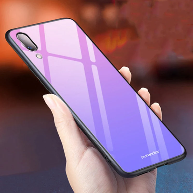 Чехол для vivo X21 чехол градиент закаленное стекло+ мягкий край чехол для vivo x 21 мечта стекло чехол vivo x21 X21UDA Чехлы для iPad Pro