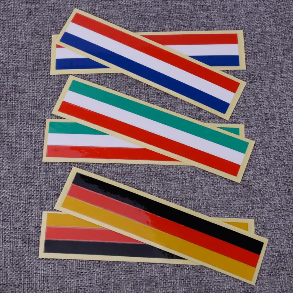 

CITALL 2pcs Tri-color Steering Wheel Flag Decal Vinyl Emblem High Quality Car Sticker Waterproof fit for BMW M M3 M5 M6