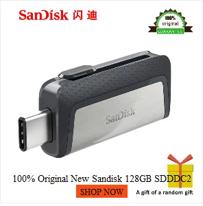 sandisk 128GB SDDDC2 экстремально высокая скорость тип-c USB3.1 двойной OTG USB флеш-накопитель 64GB флеш-накопитель 32GB16GB 130 м/с