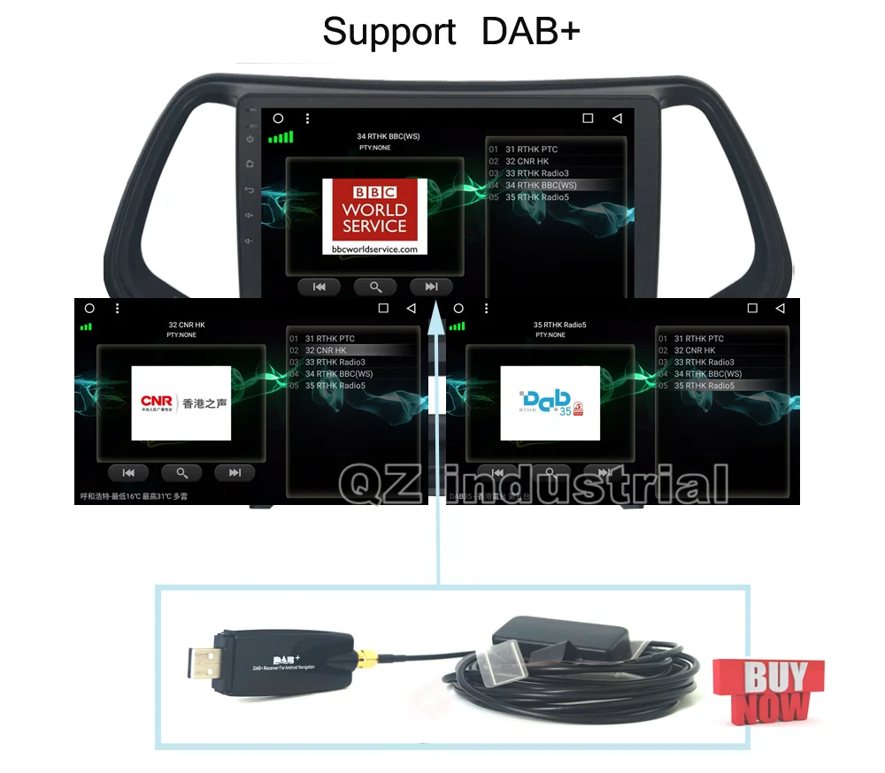 Flash Deal QZ industrial HD 10.1" 8core Android 8.1 T8 for JEEP Cherokee car DVD player with 3G 4G GPS WIFI Navigation BT Radio RDS SWC Map 10