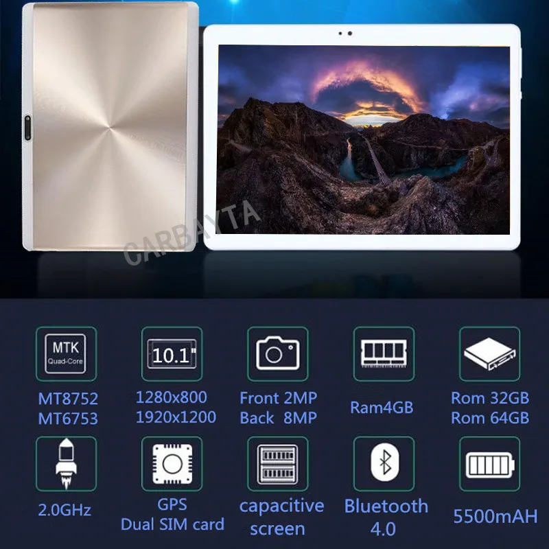 

2019 S119 10.1' Tablets Android 8.0 Octa Core 32GB 64GB ROM Dual Camera 8MP Dual SIM Tablet PC Wifi GPS bluetooth Google phone